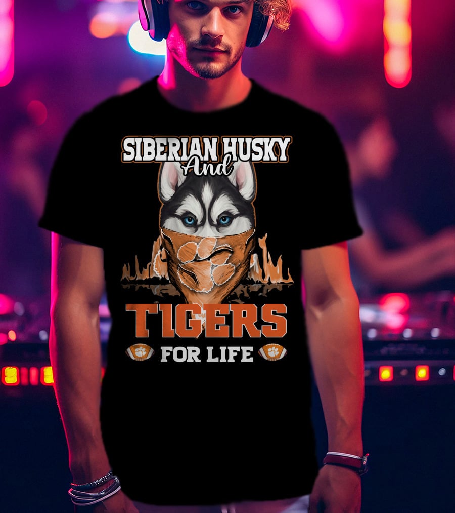 Siberian Husky And Tigers For Life T-Shirt