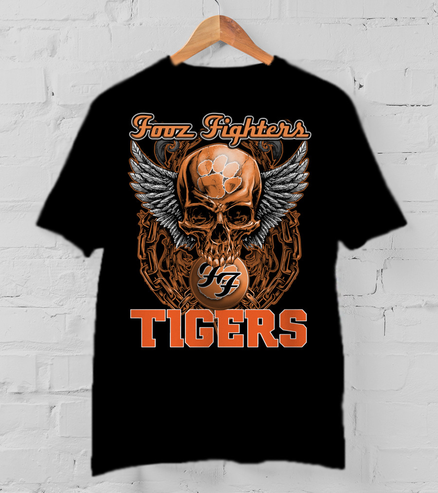 Fooz Fighters Skull Tigers Clemson T-Shirt