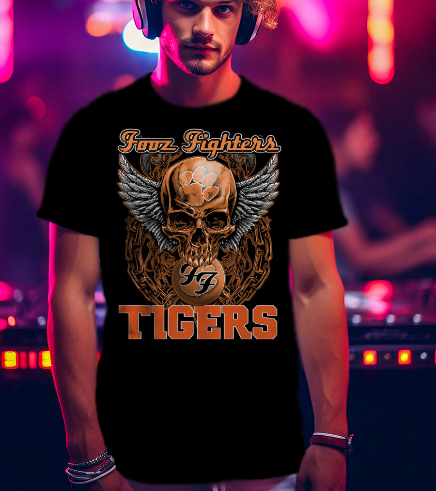 Fooz Fighters Skull Tigers Clemson T-Shirt