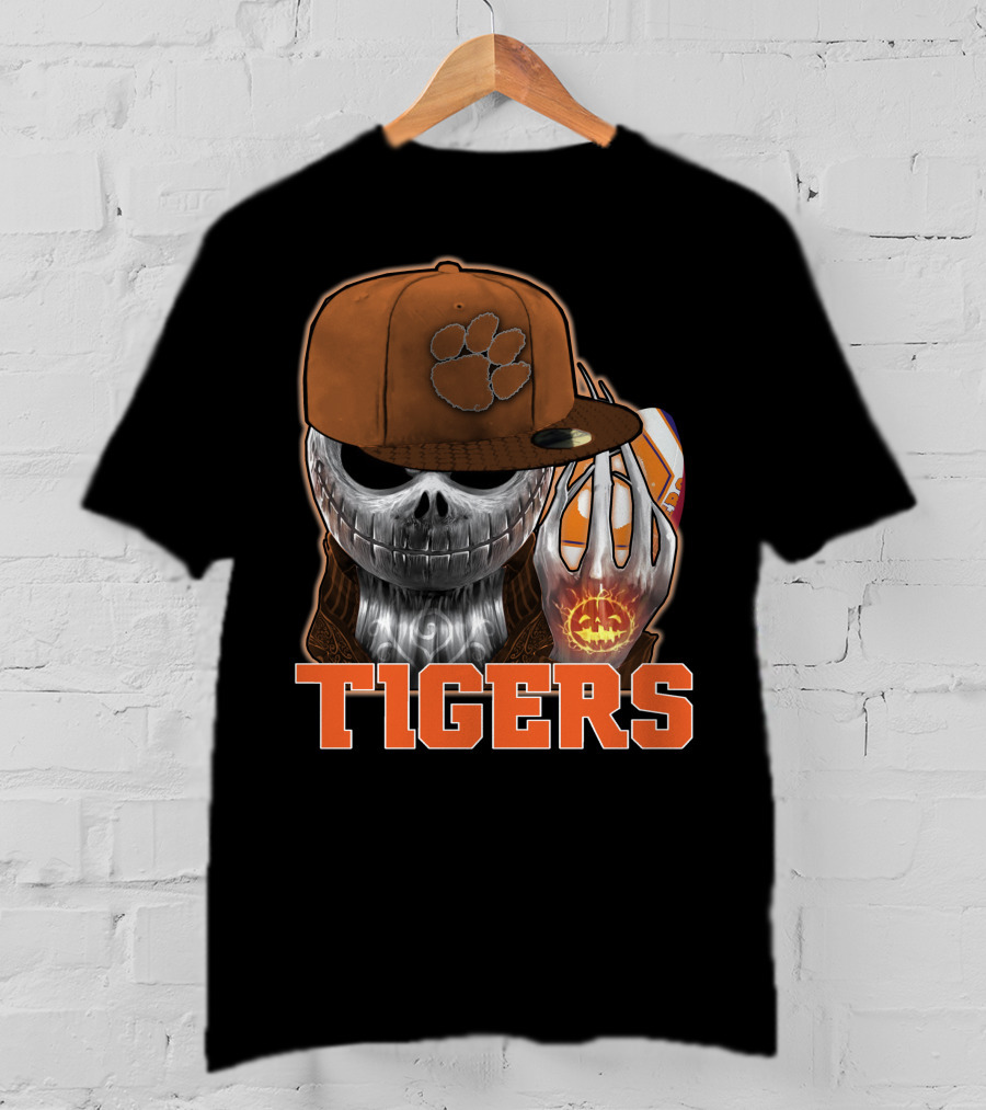 Jackskull Clemson Tigers Halloween Fan Gear T-Shirt