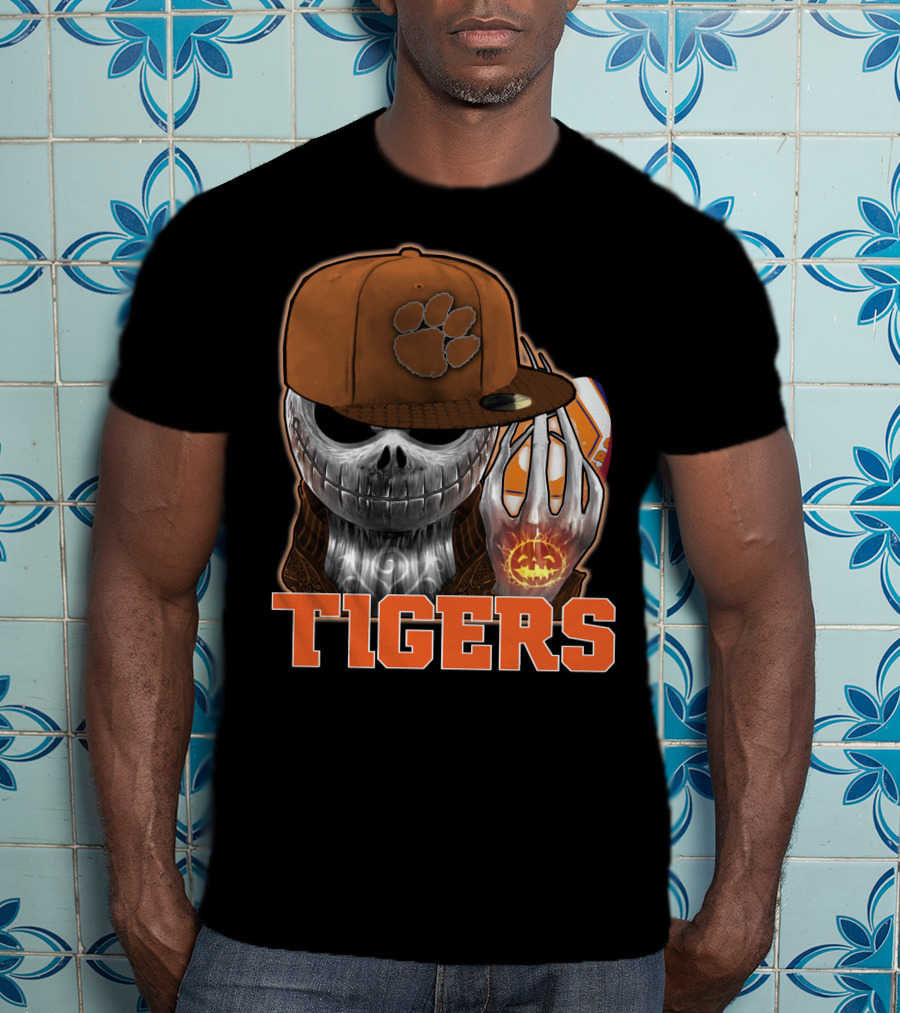 Jackskull Clemson Tigers Halloween Fan Gear T-Shirt