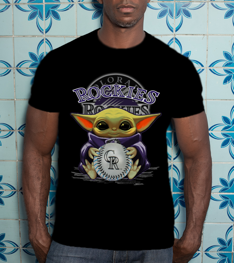Colorado Rockies Yoda With Baseball T-Shirt