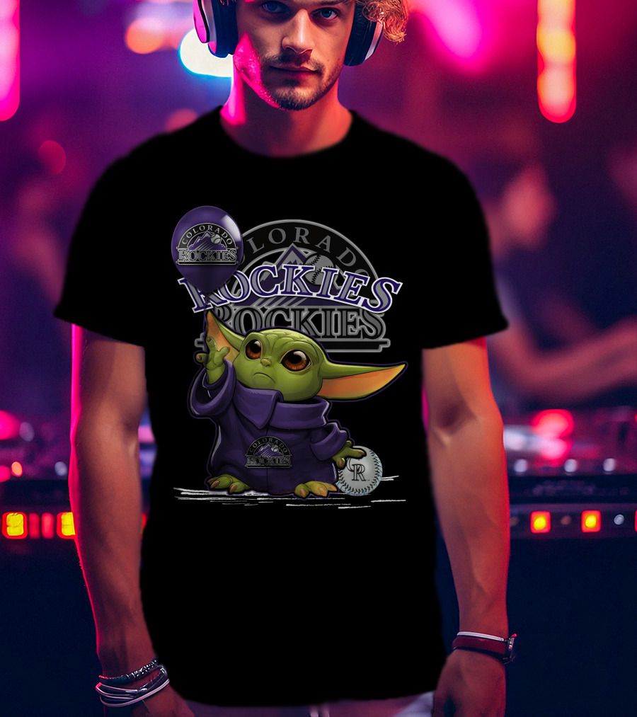 Yoda Colorado Rockies MLB Baseball T-Shirt
