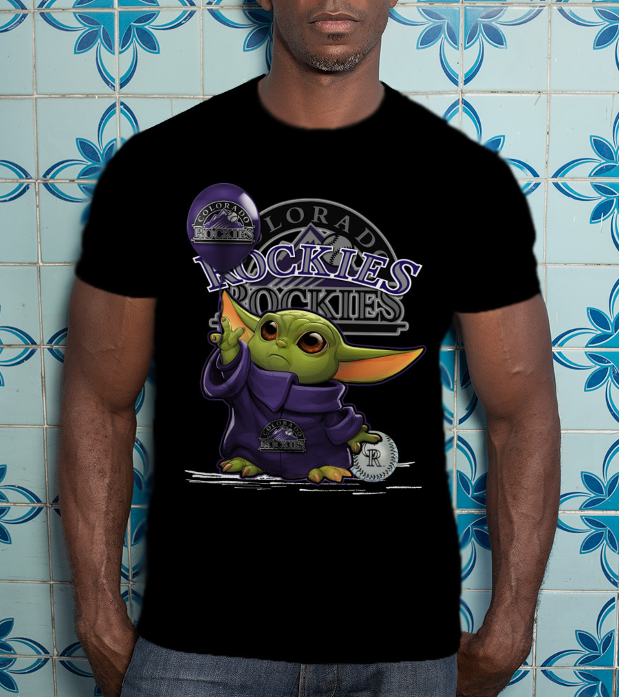 Yoda Colorado Rockies MLB Baseball T-Shirt