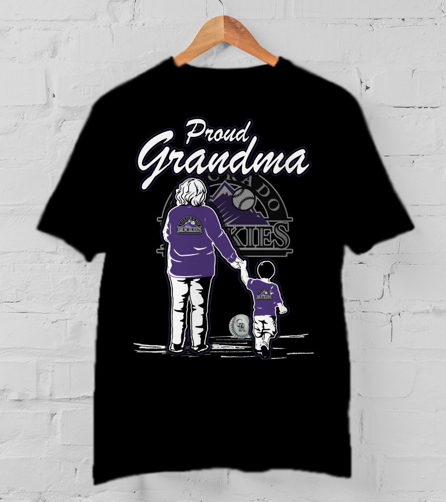 Proud Grandma Colorado Rockies Family Baseball Fan T-Shirt