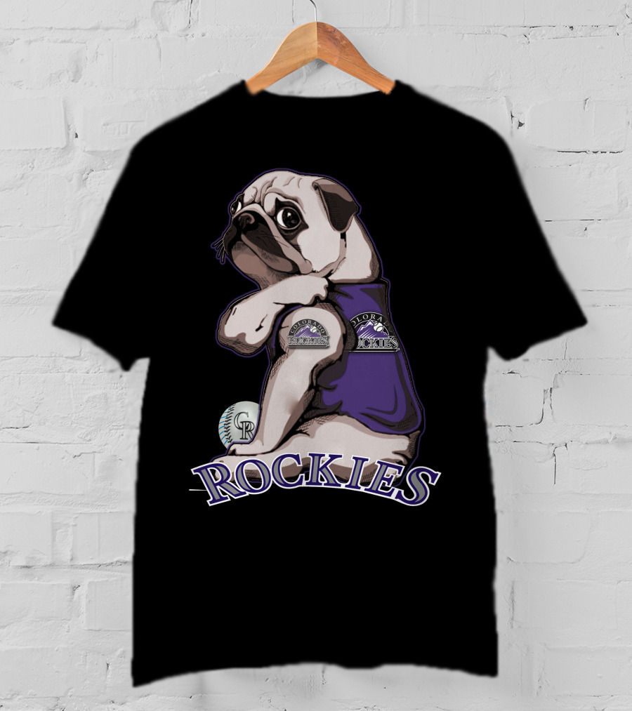 Pug Colorado Rockies CR Baseball Rockies T-Shirt