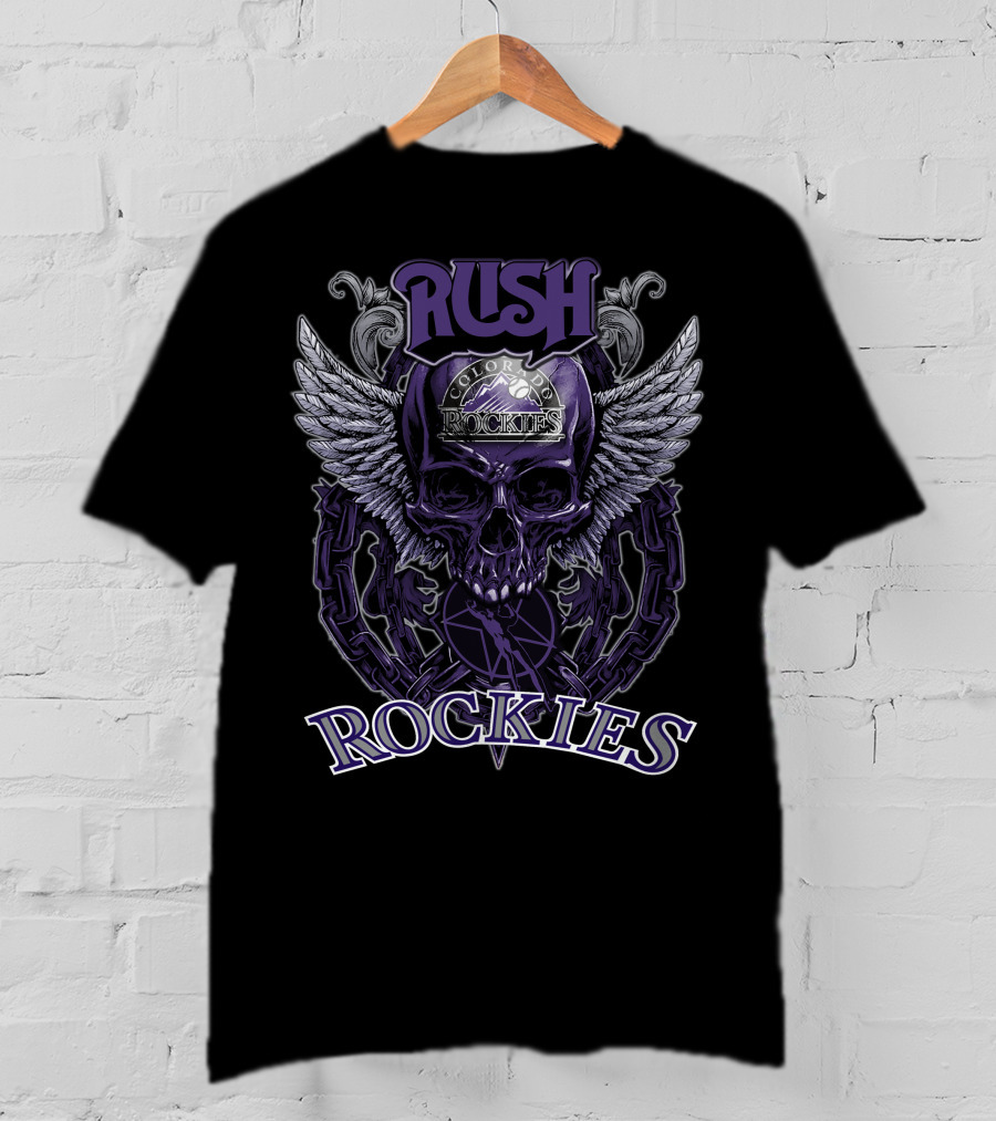 Rush Colorado Rockies Skull Wings T-Shirt