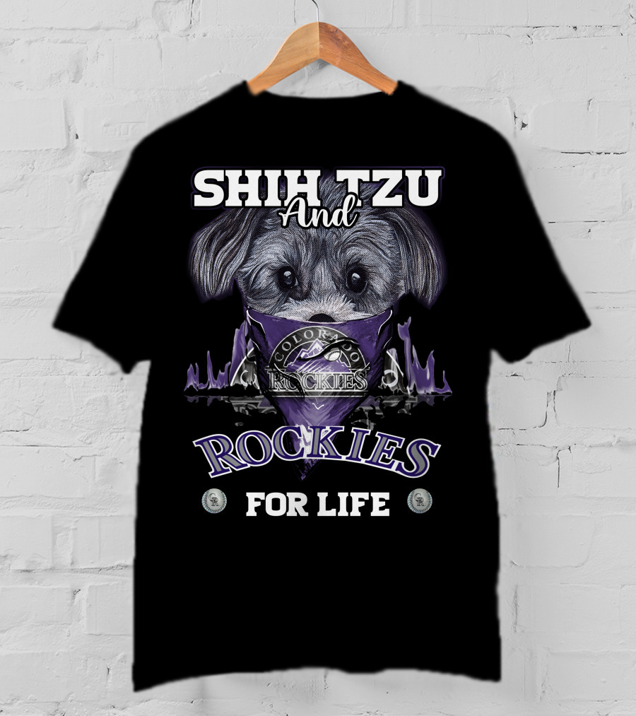 Shih Tzu And Colorado Rockies For Life T-Shirt