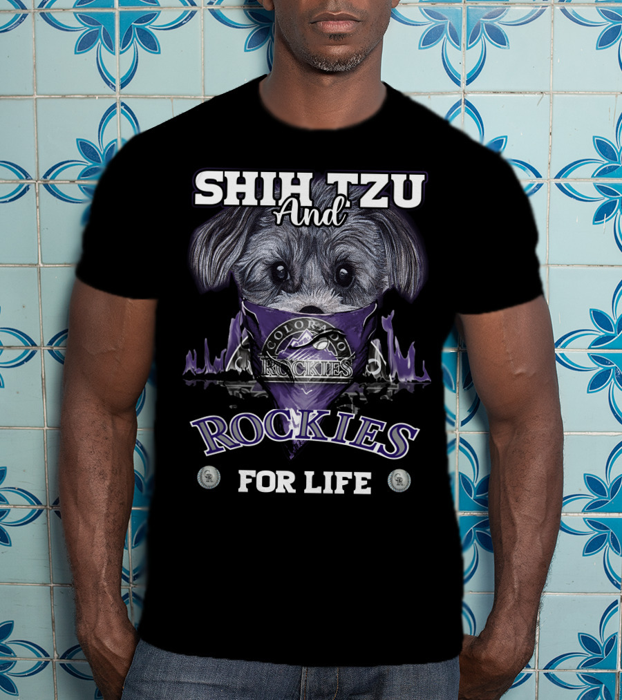 Shih Tzu And Colorado Rockies For Life T-Shirt