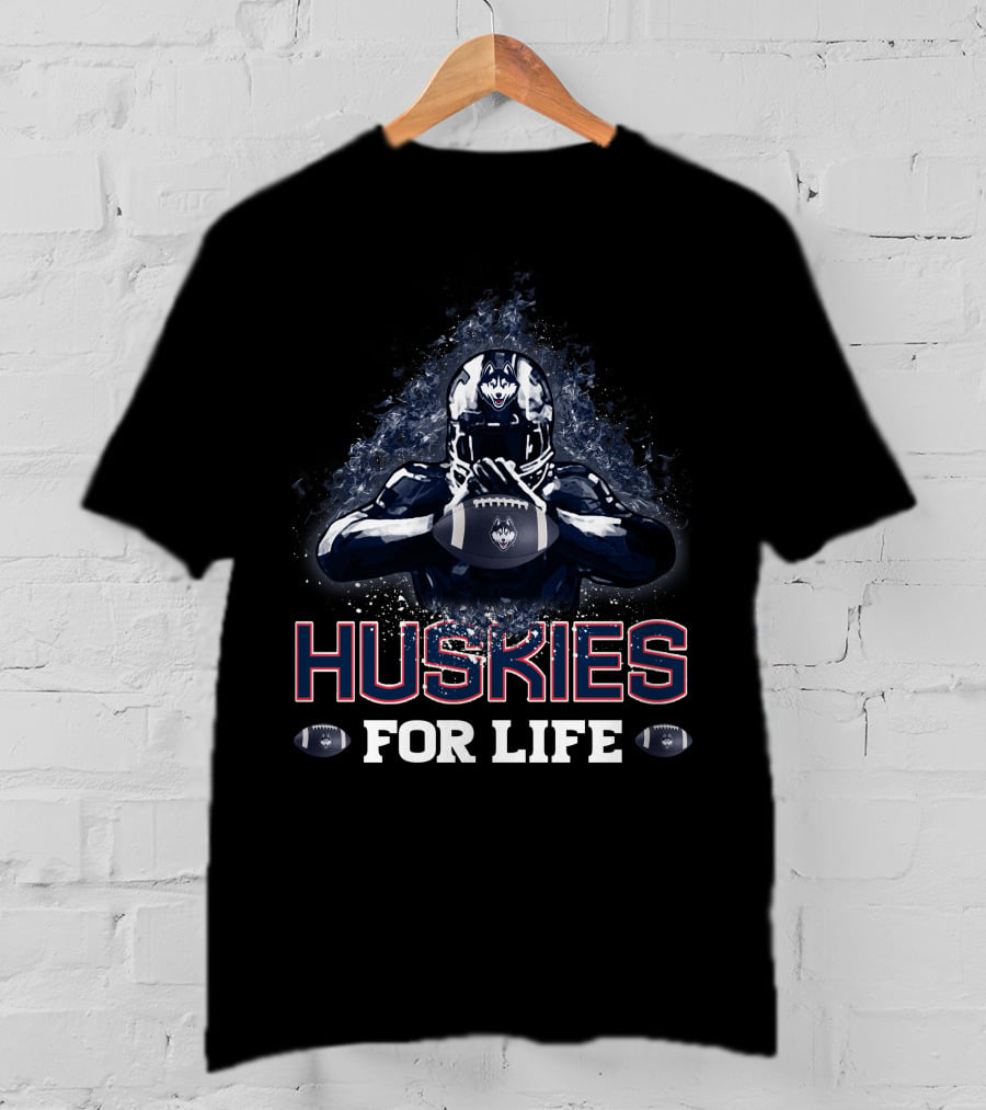 Huskies For Life Connecticut Football Passion T-Shirt