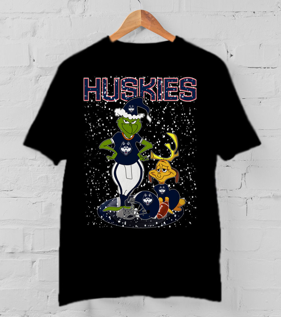 Grinchxmas Huskies Connecticut Snowy Sports T-Shirt