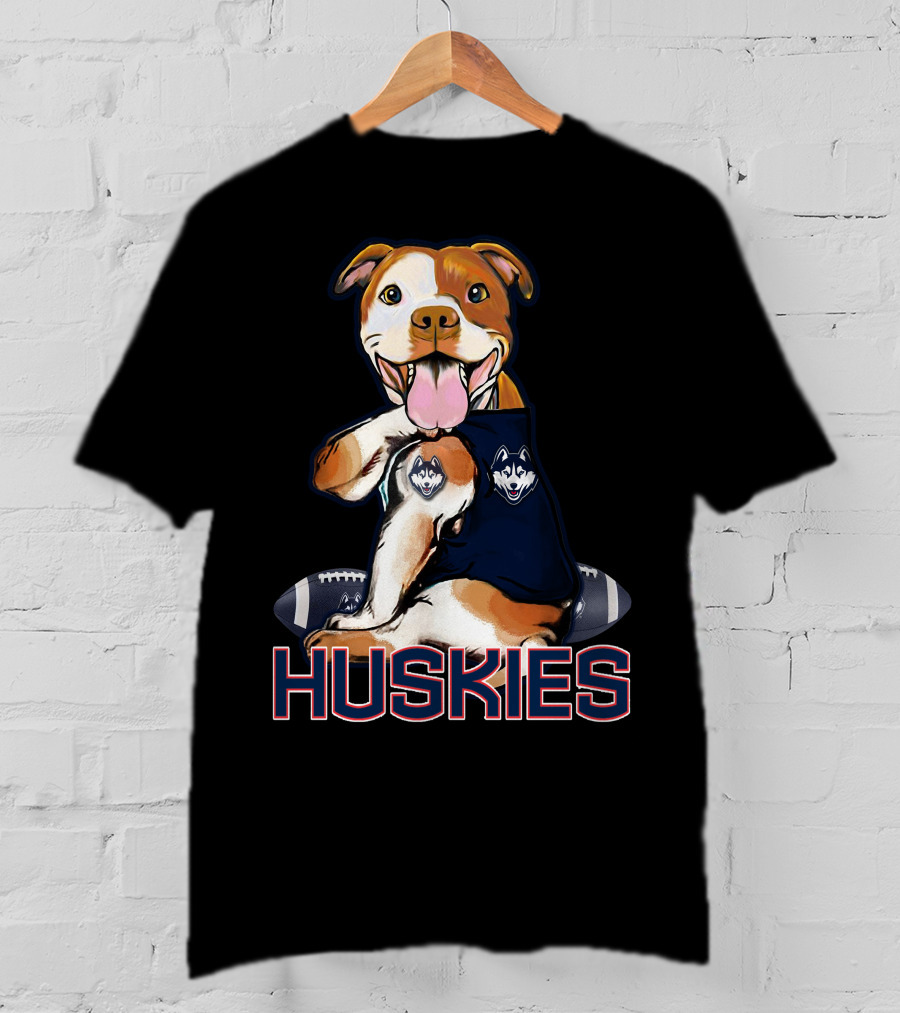 Pittbull Connecticut Huskies Football Mascot T-Shirt