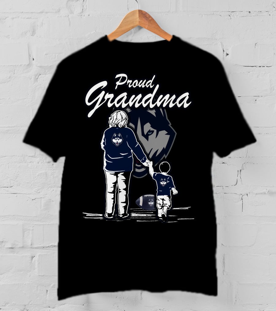 Proud Grandma Connecticut Huskies Football Family Moment T-Shirt