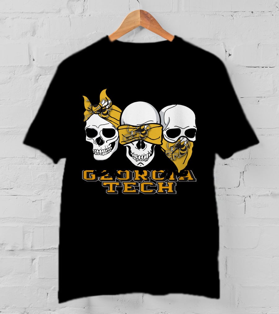 3 Skull Yellow Jackets Georgia Tech T-Shirt