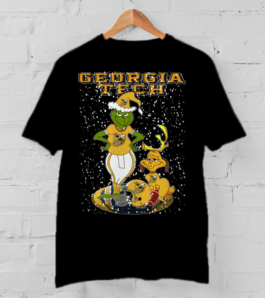Georgia Tech Grinchxmas Yellow Jackets Christmas Football T-Shirt
