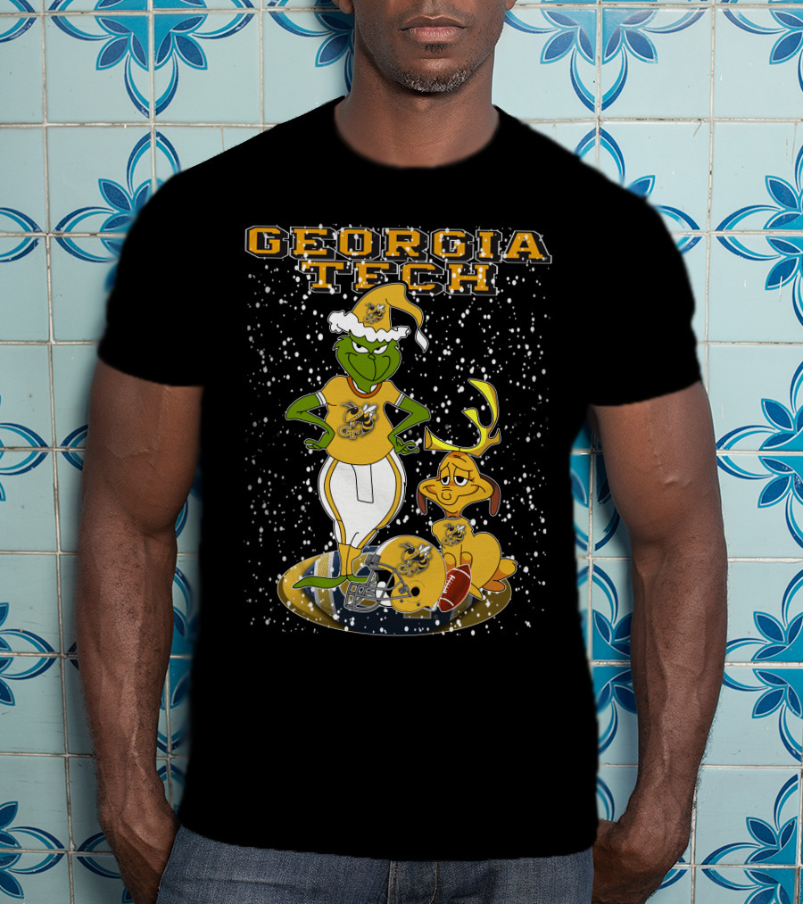 Georgia Tech Grinchxmas Yellow Jackets Christmas Football T-Shirt