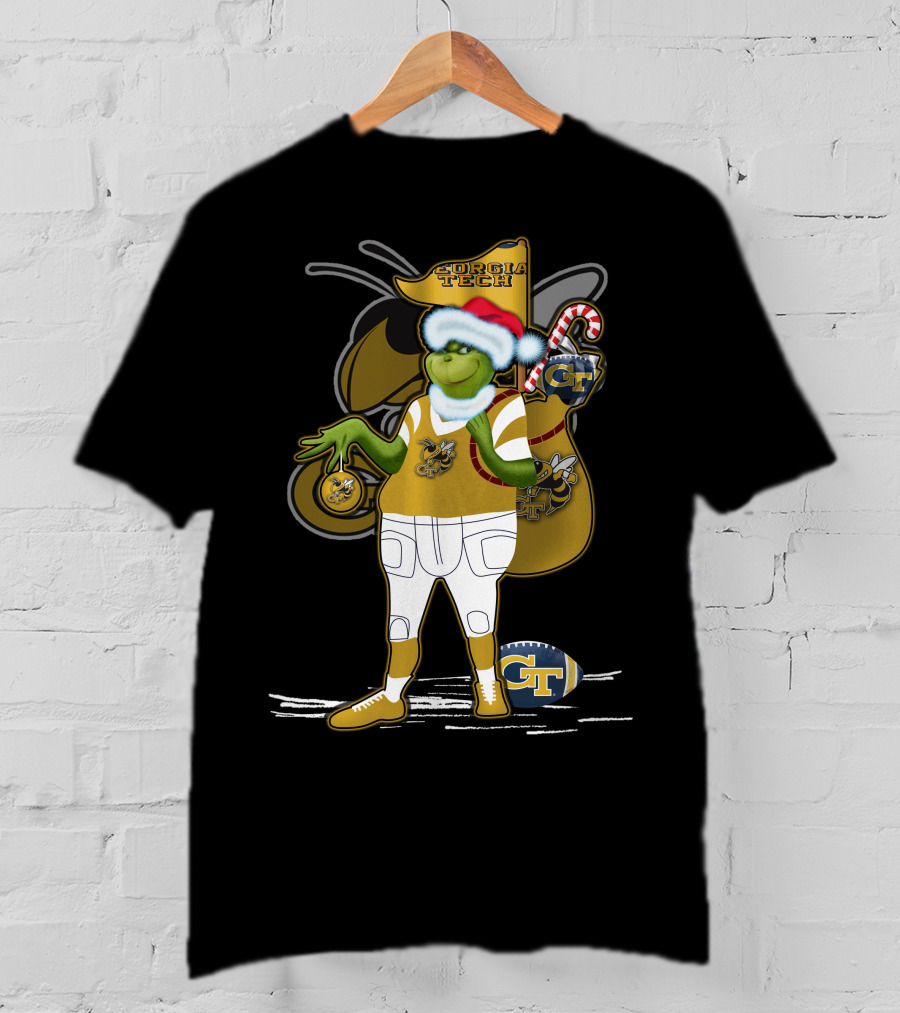 Grinchxmas Georgia Tech Yellow Jackets Holiday Cheer T-Shirt