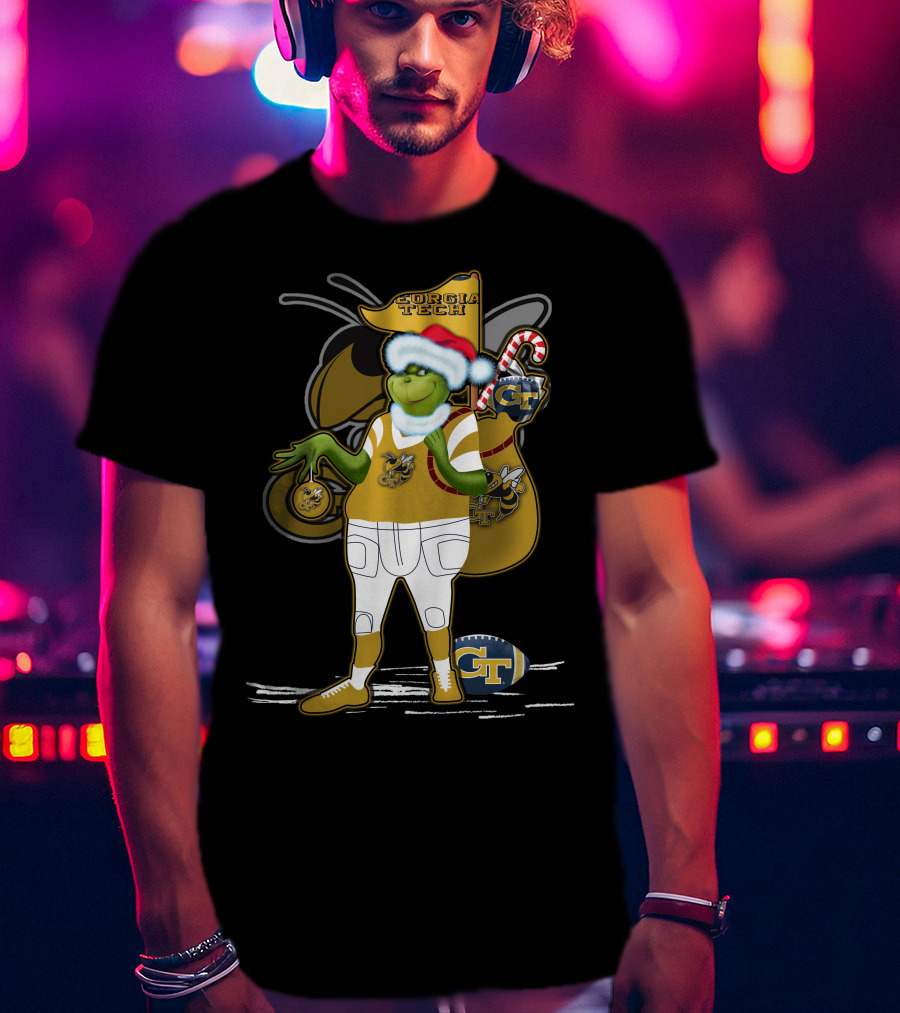 Grinchxmas Georgia Tech Yellow Jackets Holiday Cheer T-Shirt