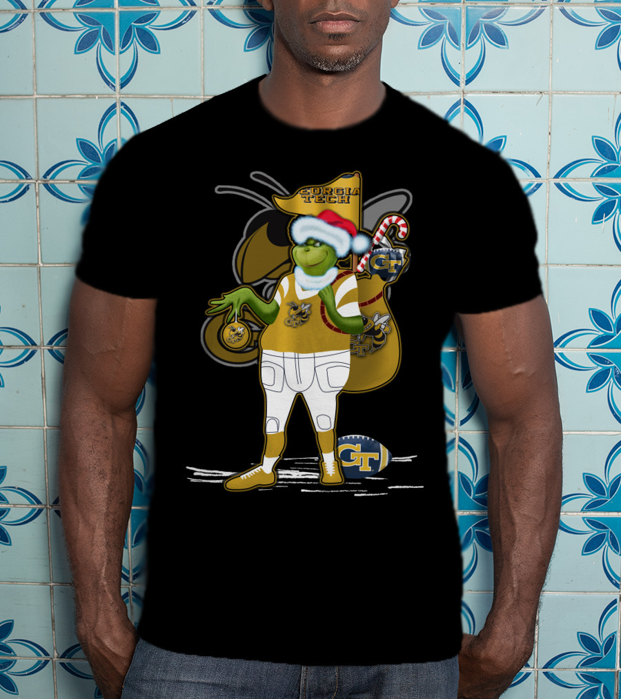 Grinchxmas Georgia Tech Yellow Jackets Holiday Cheer T-Shirt