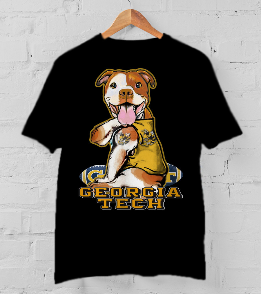 Georgia Tech Yellow Jackets Pitbull With Jacket T-Shirt