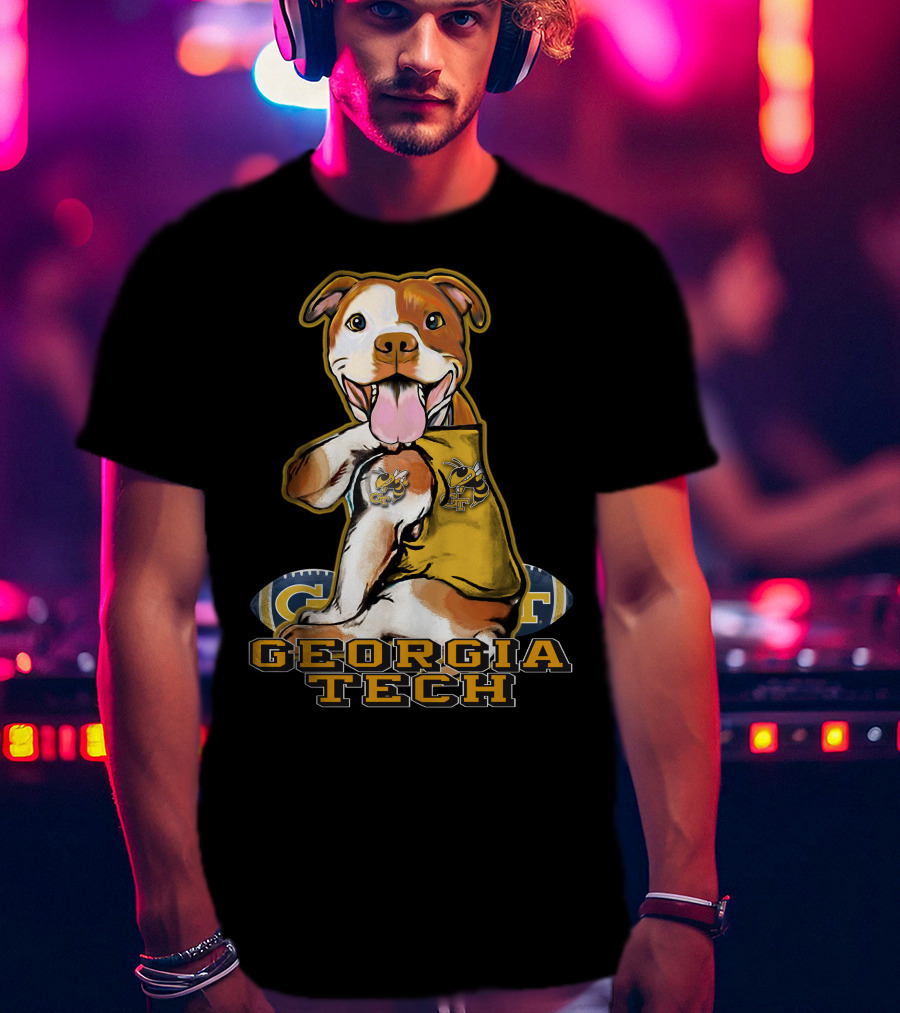 Georgia Tech Yellow Jackets Pitbull With Jacket T-Shirt