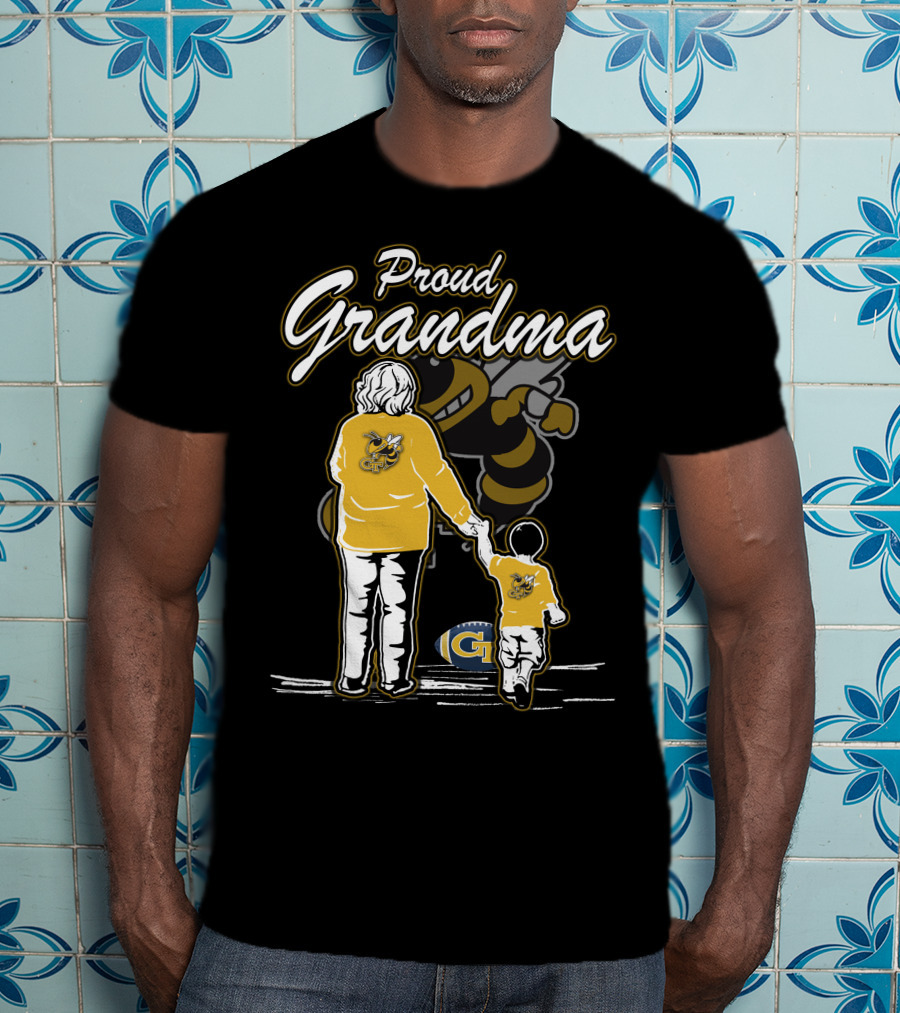 Proud Grandma Georgia Tech Yellow Jackets Buzz Football T-Shirt