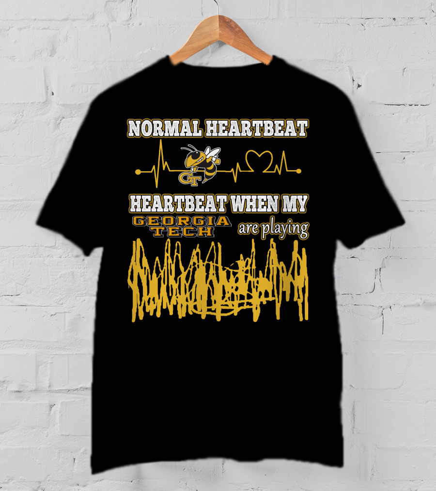 Normal Heartbeat Heartbeat When My Georgia Tech Are Playing T-Shirt