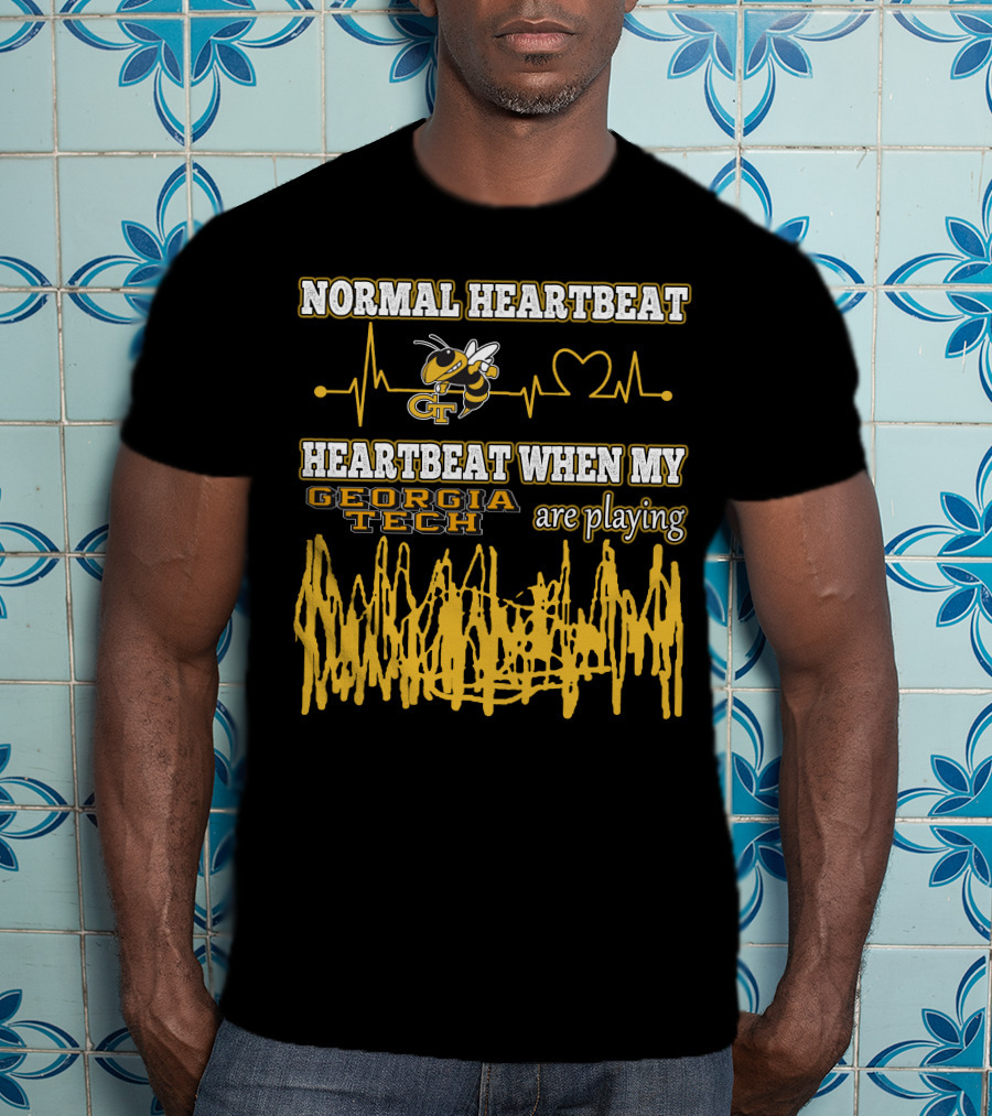 Normal Heartbeat Heartbeat When My Georgia Tech Are Playing T-Shirt