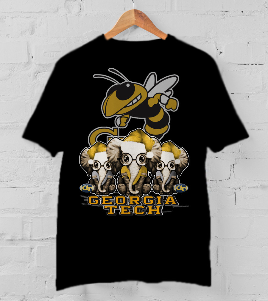 Elephan Christmas Georgia Tech Yellow Jackets T-Shirt