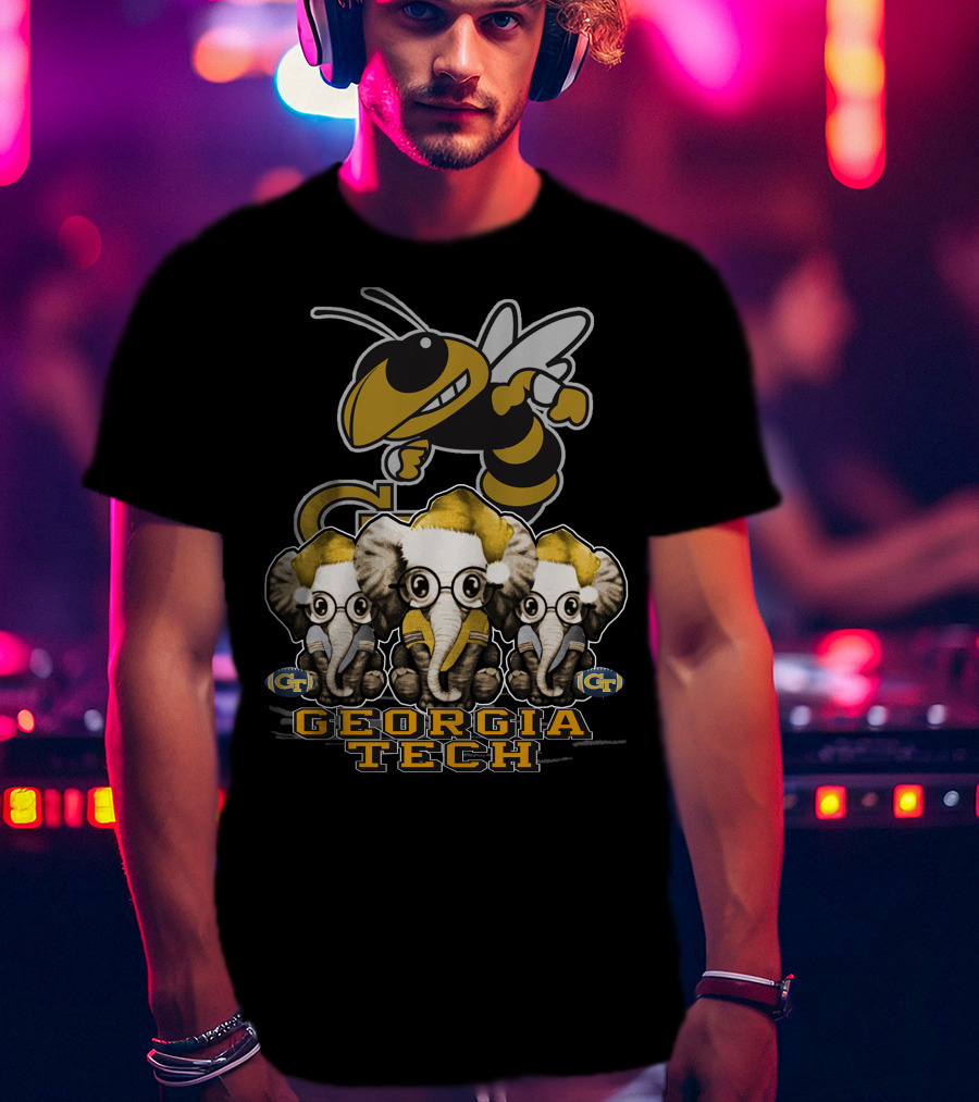 Elephan Christmas Georgia Tech Yellow Jackets T-Shirt