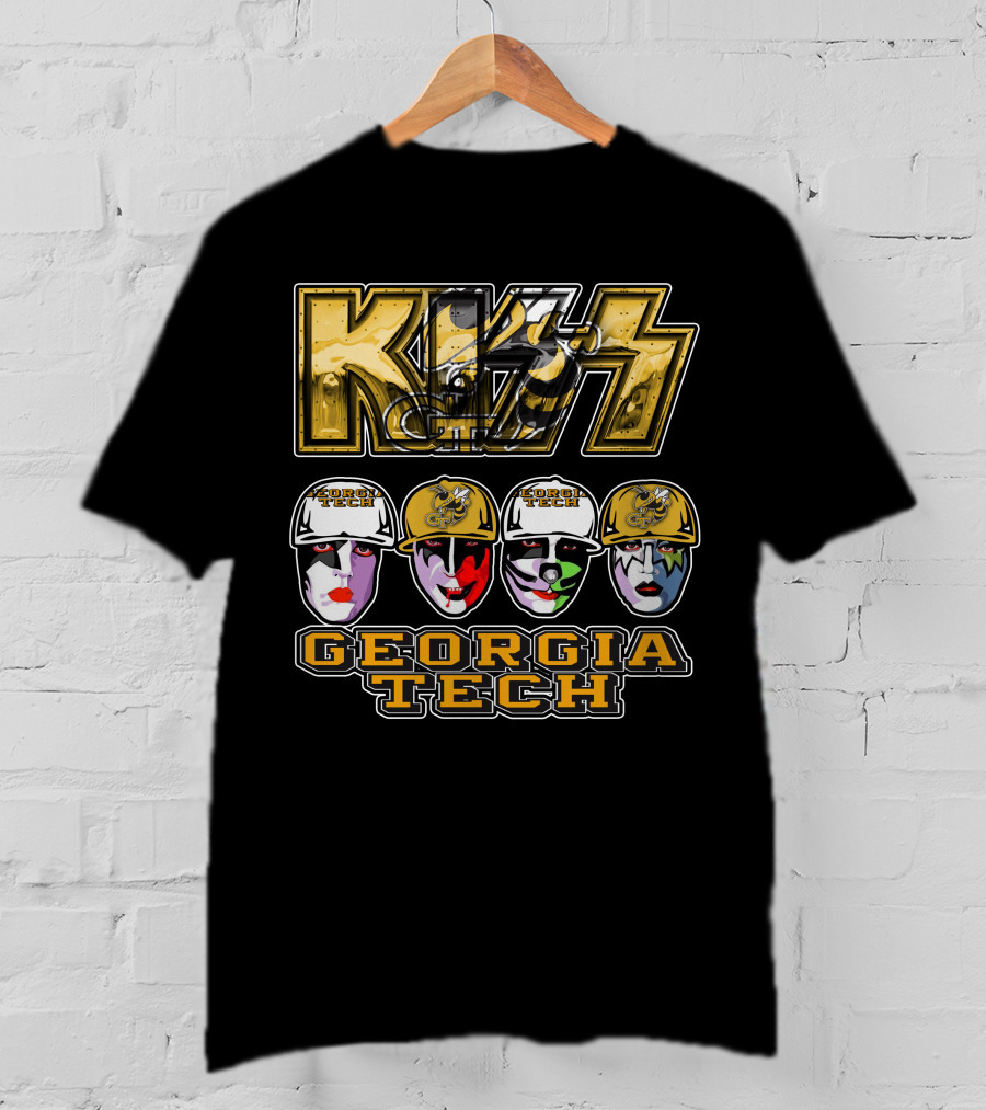 Kiss Georgia Tech Yellow Jackets Faces T-Shirt