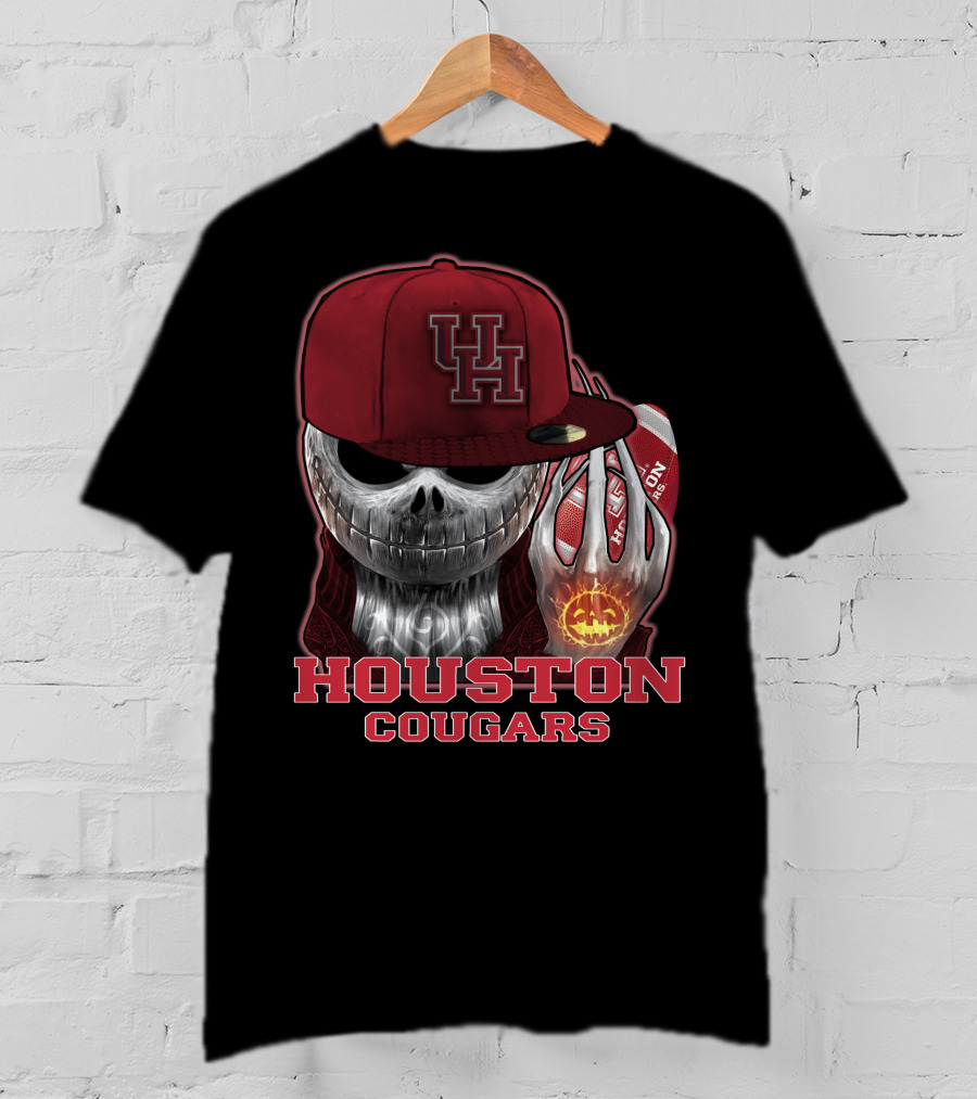 Houston Cougars Jackskull Halloween Spirit T-Shirt