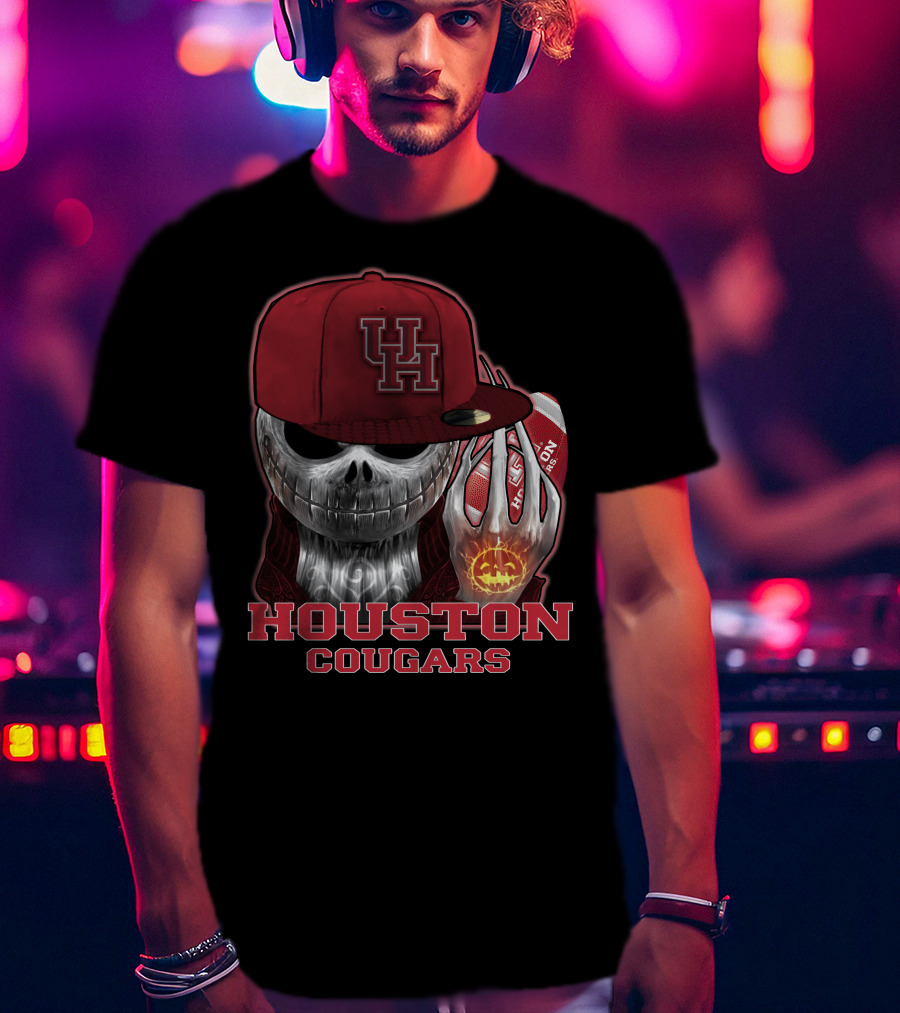 Houston Cougars Jackskull Halloween Spirit T-Shirt