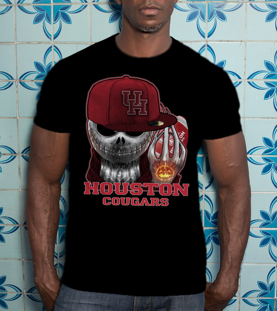 Houston Cougars Jackskull Halloween Spirit T-Shirt