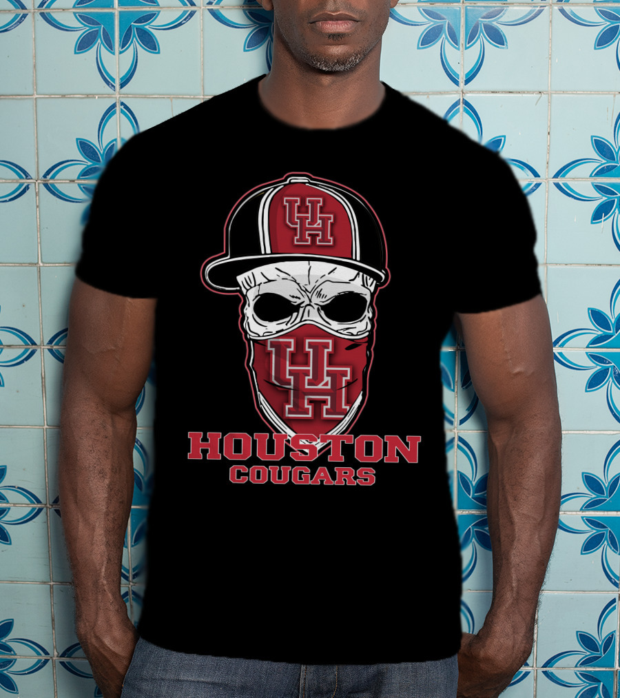 Houston Cougars UH Skull Hat T-Shirt
