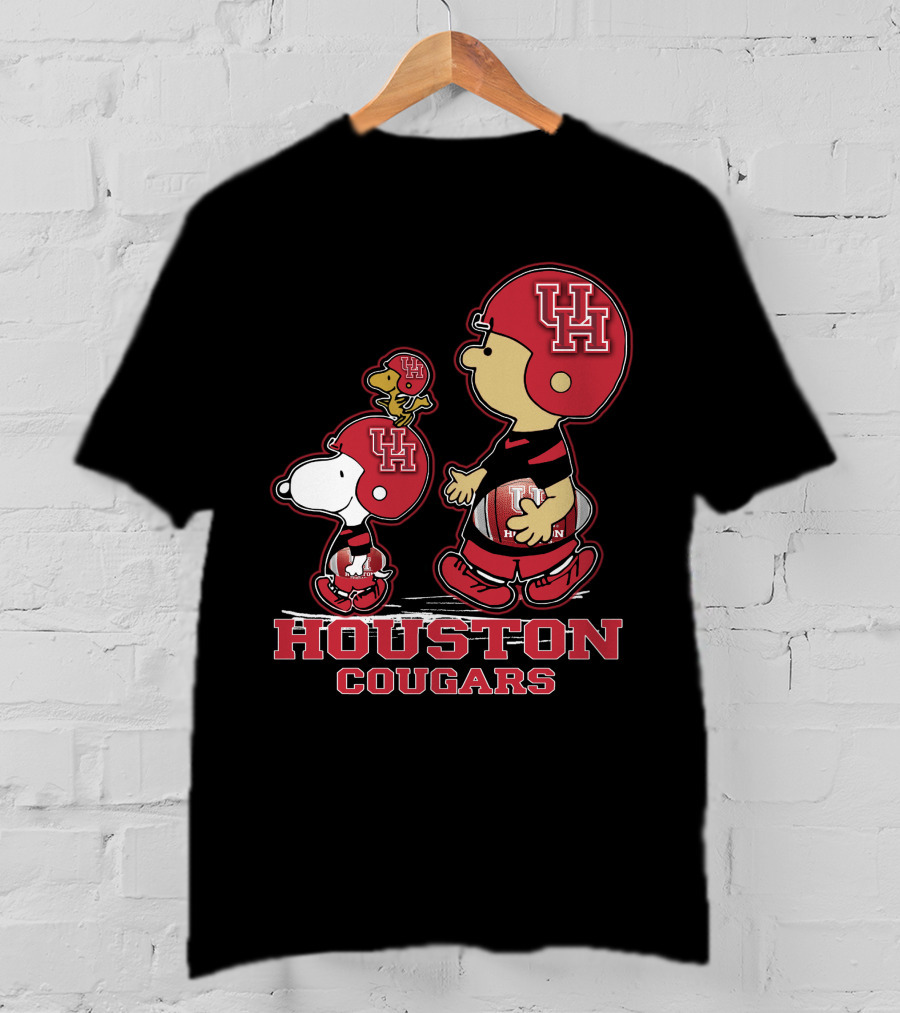 Snpfootball Houston Cougars Uh Helmets And Football Characters T-Shirt