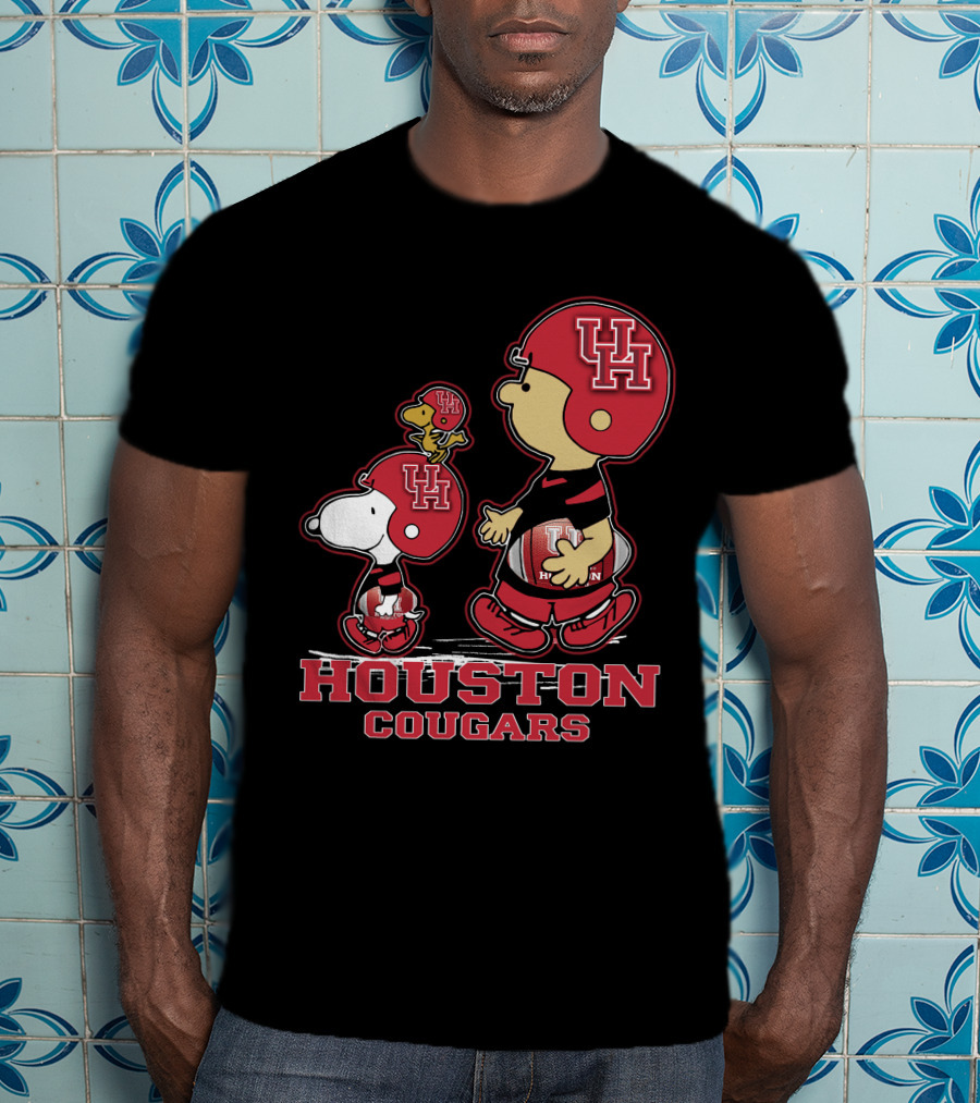 Snpfootball Houston Cougars Uh Helmets And Football Characters T-Shirt