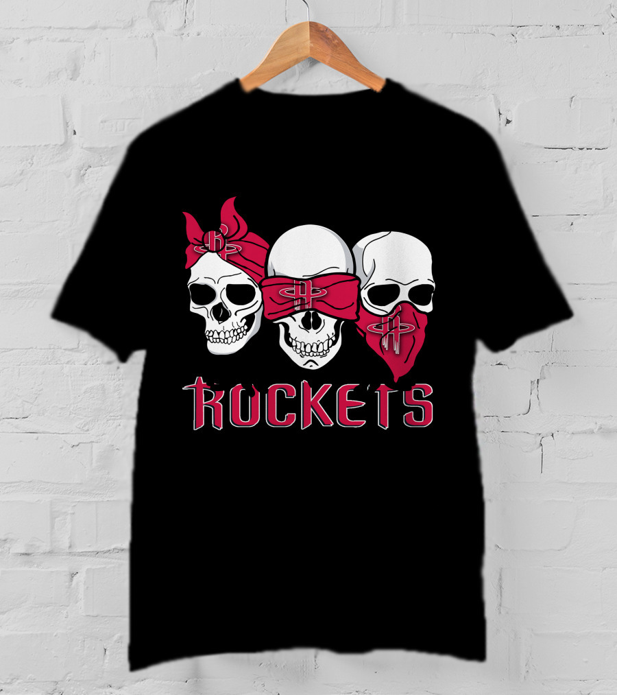 Houston Rockets Skull Trio With Bandanas T-Shirt