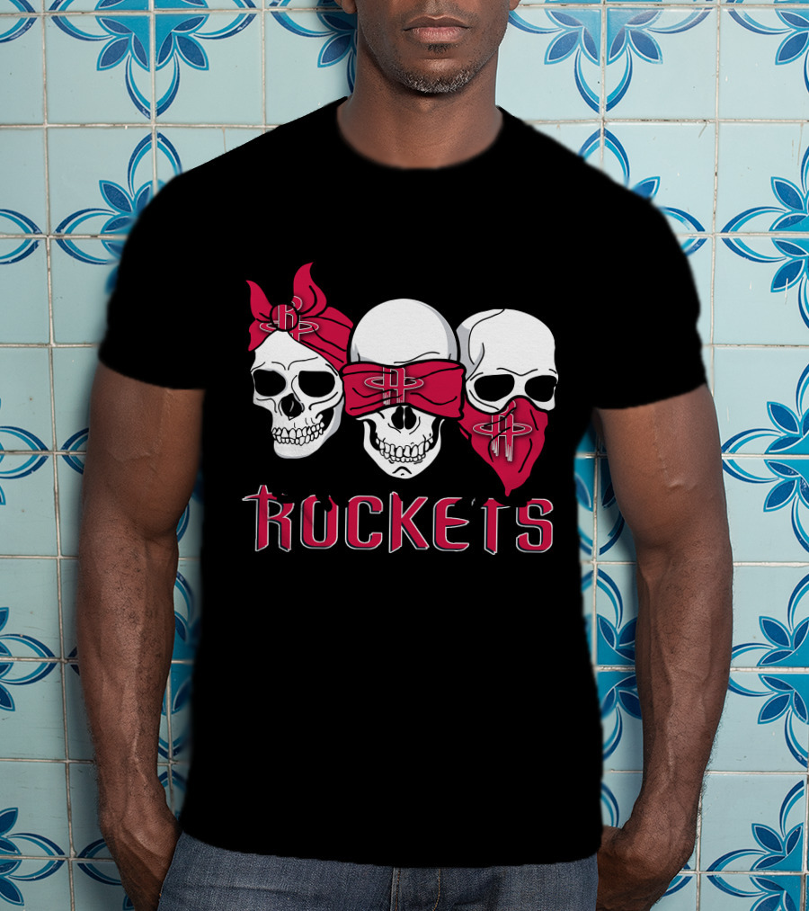 Houston Rockets Skull Trio With Bandanas T-Shirt