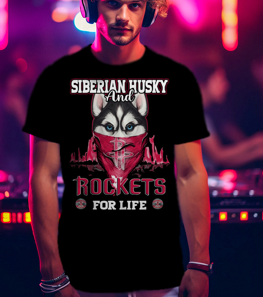 Siberian Husky And Rockets For Life T-Shirt