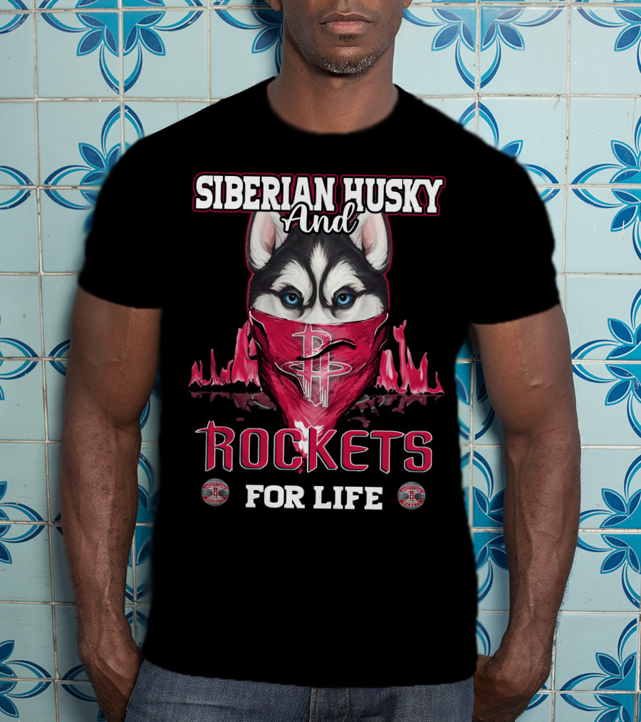 Siberian Husky And Rockets For Life T-Shirt