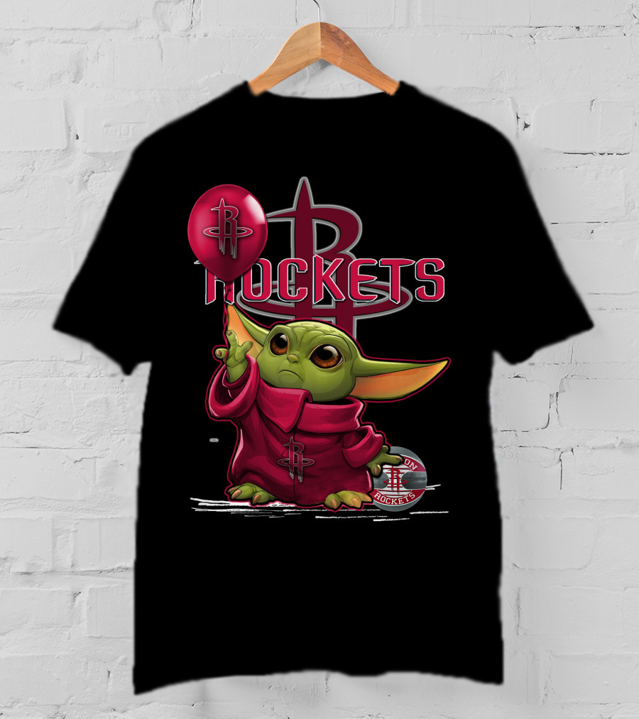 Yoda Houston Rockets Balloon T-Shirt