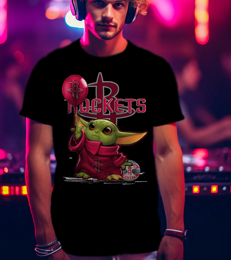 Yoda Houston Rockets Balloon T-Shirt