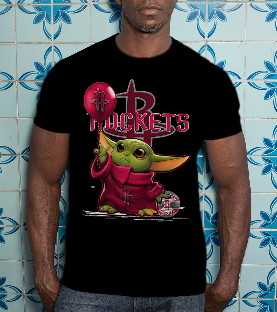 Yoda Houston Rockets Balloon T-Shirt