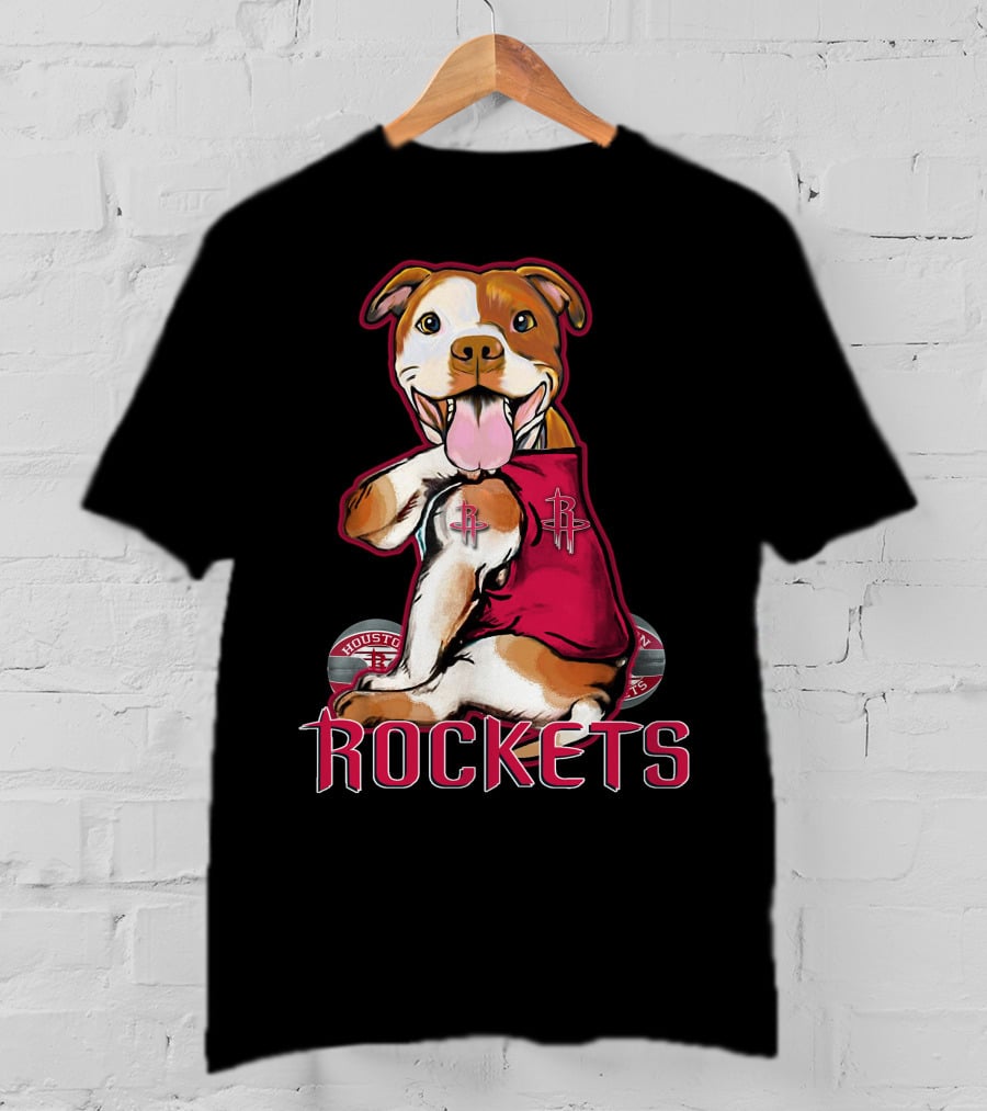 Pittbull Houston Rockets Basketball Team Mascot T-Shirt