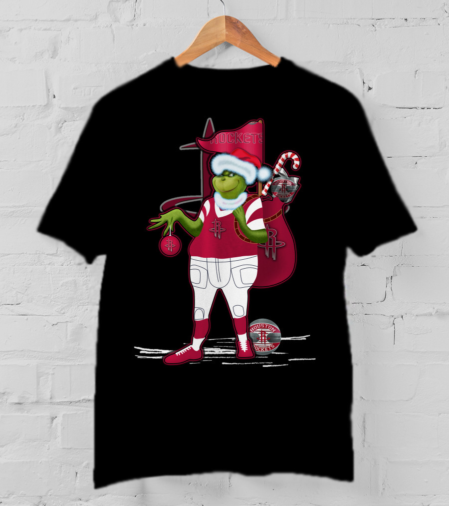Grinchxmas Houston Rockets Holiday Santa Basketball T-Shirt