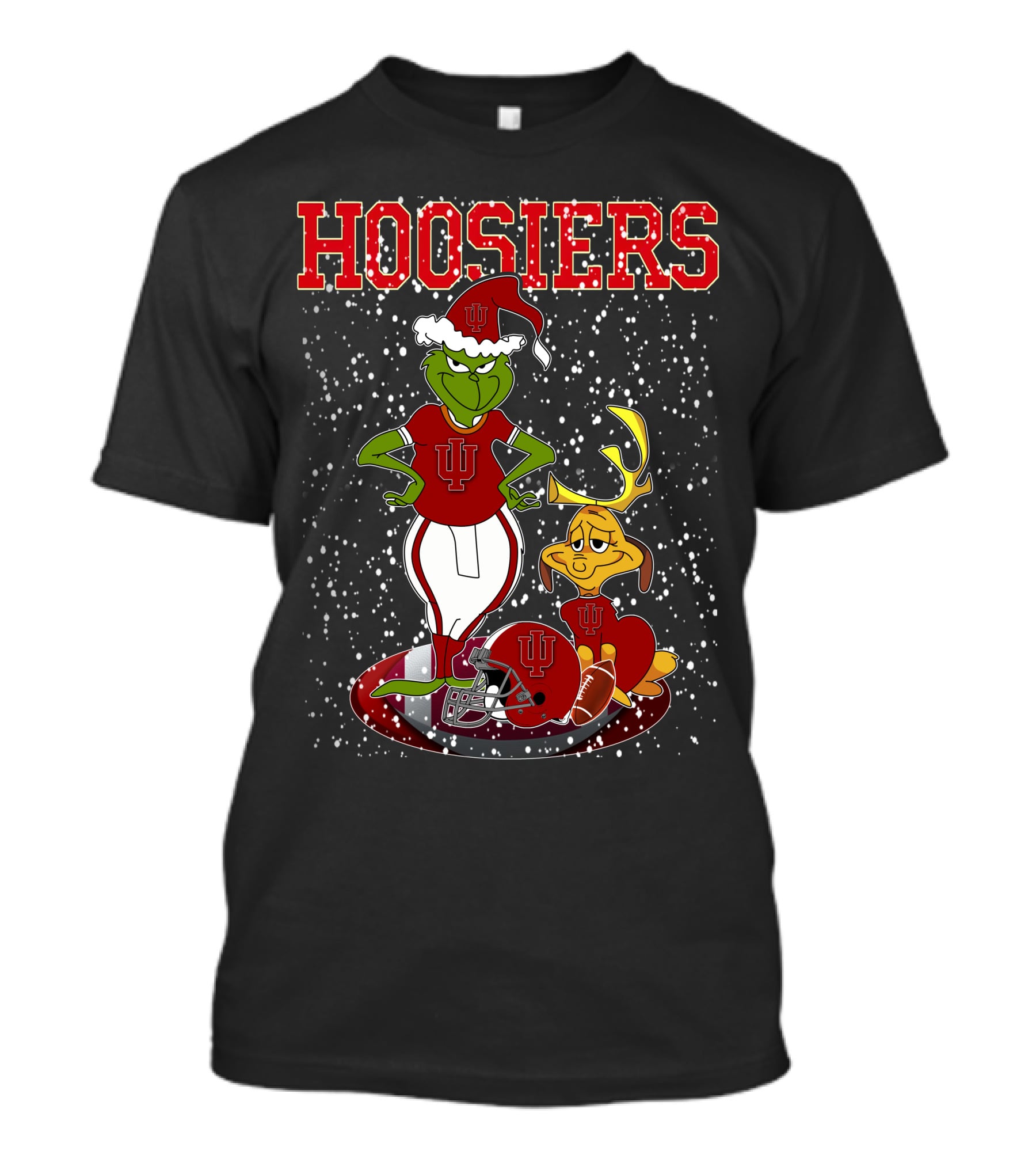 Hoosiers Grinchxmas Indiana Football Holiday Max Snowflakes T-Shirt