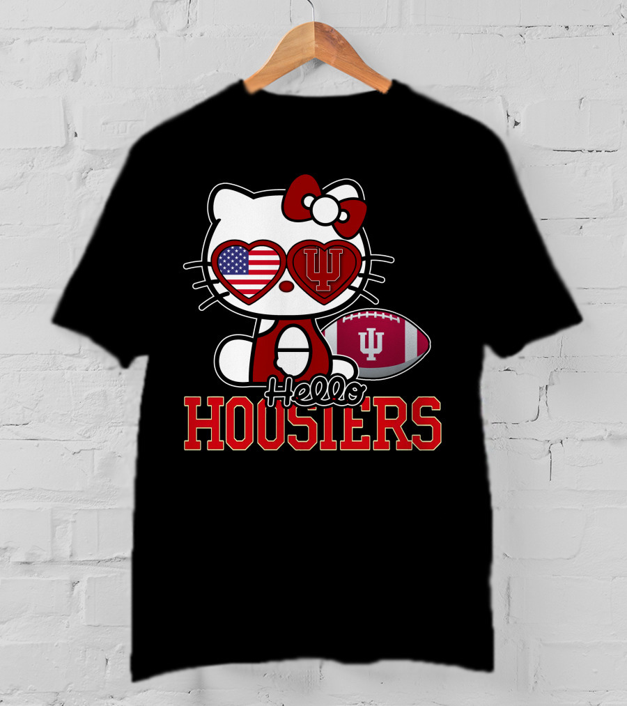 Hellokitty Indiana Hoosiers American Flag IU Football T-Shirt