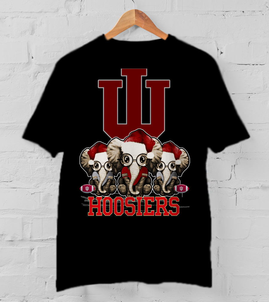 Indiana Hoosiers Santa Elephants Christmas T-Shirt