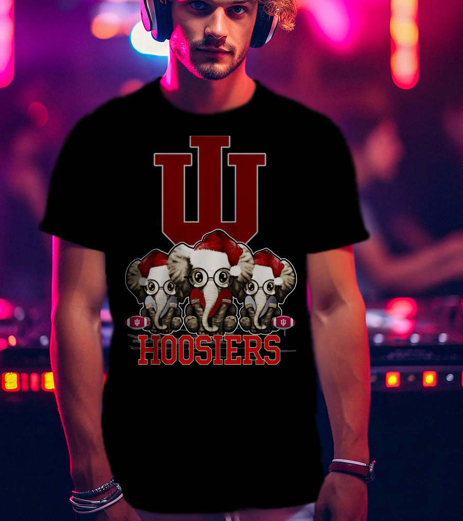 Indiana Hoosiers Santa Elephants Christmas T-Shirt
